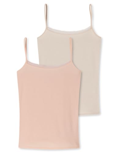 Schiesser Damen 2 Pack Spaghettitop Unterhemd mit Spitze-Cotton Mix Unterwäsche, Sortiert 7_180072, 48 (2er Pack) von Schiesser