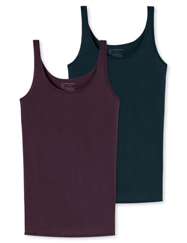 Schiesser Damen 2 Pack Trägertop Bio Baumwolle-95/5 Organic Unterhemd, Sortiert 12_178019, 40 (2er Pack) von Schiesser