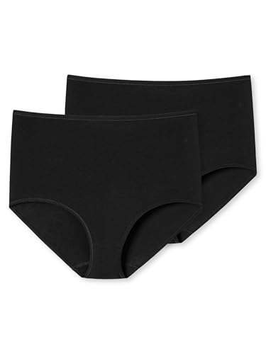 Schiesser Damen 2 Pack Maxi Slip Bio Baumwolle - 95/5 Organic Unterwäsche, Schwarz_174387, 50 EU von Schiesser