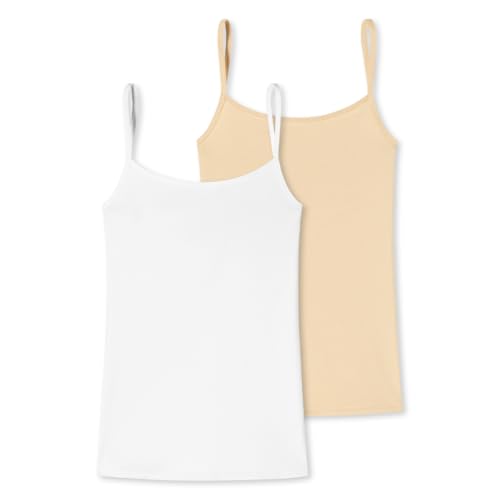 Uncover by Schiesser - Cotton - Spaghetti Top - 2er Pack (L Weiß/Sand) von Uncover by Schiesser