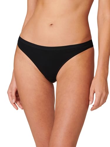 Schiesser Damen 2 Pack String Bio Baumwolle - 95/5 Organic Unterwäsche, Schwarz_174293, 44 EU von Schiesser