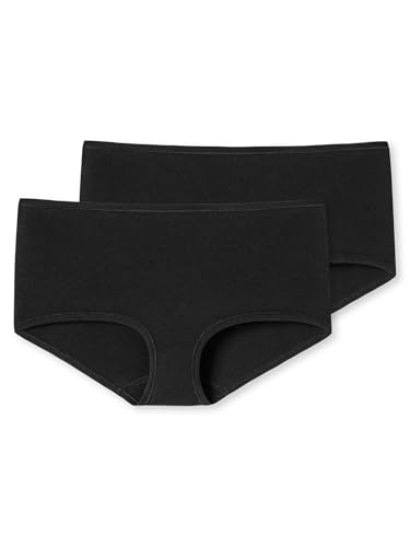 Schiesser Damen 2 Pack Panty Shorts Bio Baumwolle - 95/5 Organic Unterwäsche, Schwarz_174386, 38 EU von Schiesser