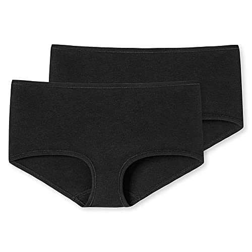 Schiesser Damen 2 Pack Panty Shorts Bio Baumwolle - 95/5 Organic Unterwäsche, Schwarz_174386, 40 EU von Schiesser