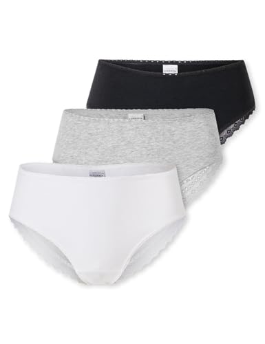 Schiesser Damen 3 Pack Brazilian Slip Unterwäsche mit Spitze - Modern Multipacks, Sortiert 1_182905, 36 von Schiesser