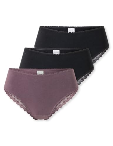 Schiesser Damen 3 Pack Tanga String mit Spitze-Modern Multipacks Hipster-Höschen, Sortiert 3_182905, 42 (3er Pack) von Schiesser