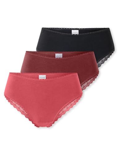 Schiesser Damen 3PACK Brazilian Panties Unterwäsche mit Spitze-Modern Multipacks Slip, Sortiert 5_182905, 38 von Schiesser