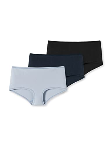 Schiesser Damen 3 Pack Panty Shorts Bio Baumwolle-95/5 Organic Gerade, Mehrfarbig Blau_178022, 46 (3er Pack) von Schiesser