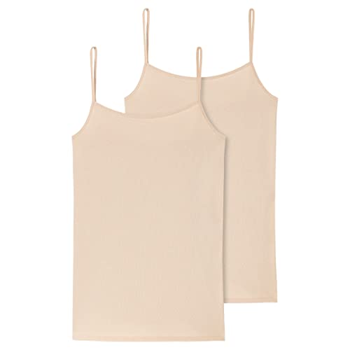 Schiesser Damen 2 Pack Spaghetti Top Unterhemd Bio Baumwolle - 95/5 Organic Unterwäsche, Haut_174388, 34 EU von Schiesser