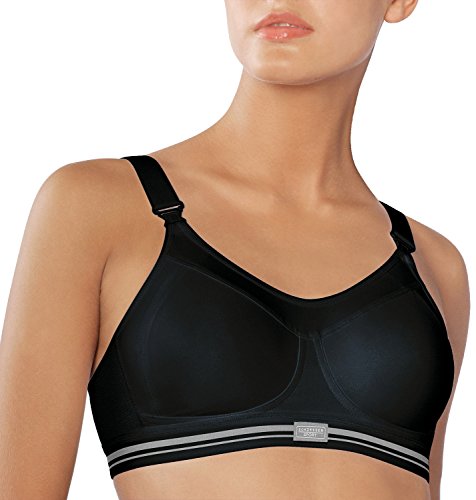 Schiesser Damen BH High Impact Unterhemd, Schwarz (000-schwarz), 80 (80A) von Schiesser