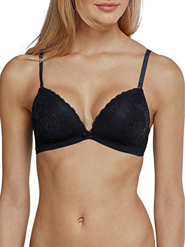 Schiesser Damen Softbra gemoldet mit Spitze-Pure Lace BH, Nachtblau_157421, 80C von Schiesser