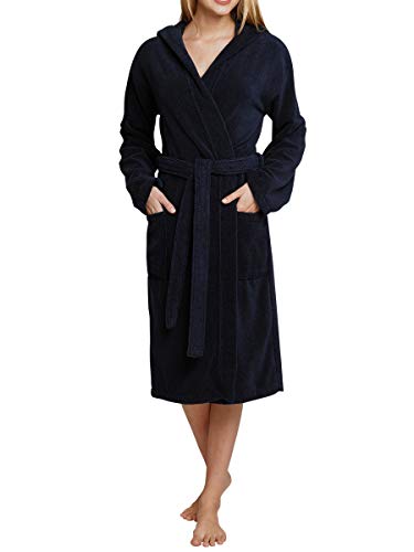 Schiesser Damen Bademantel 128545-815, Gr. 38 / M, Blau (815-navy) von Schiesser