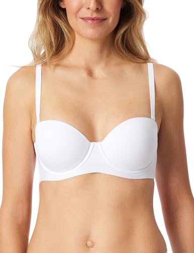 Schiesser Damen Bandeau abnehmbaren Trägern und gleitenden Cups Single Jersey-Unique Micro BH, Weiss_181449, 80A von Schiesser
