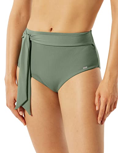 Schiesser Damen Bikinihose High Waist Bikini-Unterteile, Khaki, XS von Schiesser