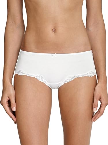 Schiesser Damen Hipster Mit Spitze - Pure Cotton Bikinislip, Weiss_157413, 34 EU von Schiesser