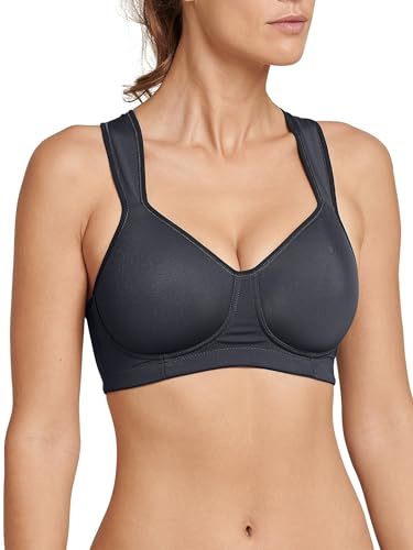 Schiesser Damen Softcup und Stützfunktion Active Sport-BH, anthrazit_161898, 70B von Schiesser