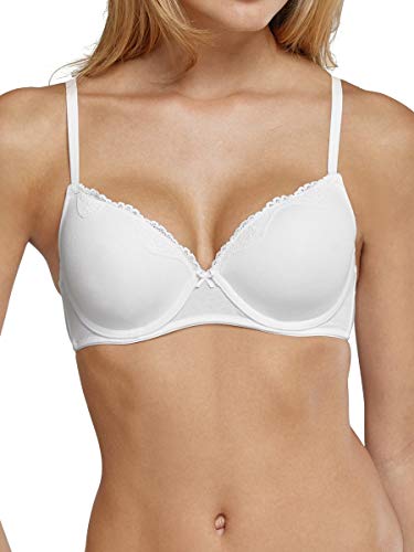 Schiesser Damen Bügel Mit Schale Und Spitze - Pure Cotton BH, Weiss_157412, 85B EU von Schiesser