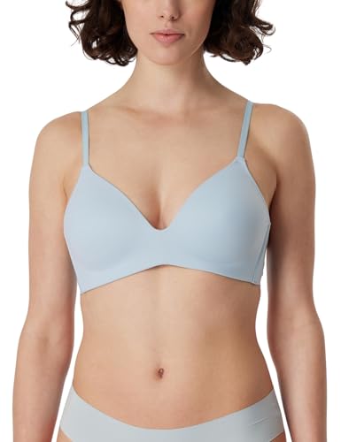 Schiesser Damen BH gepaddet ohne Bügel - Invisible Soft, Bluebird_166568, 70C von Schiesser