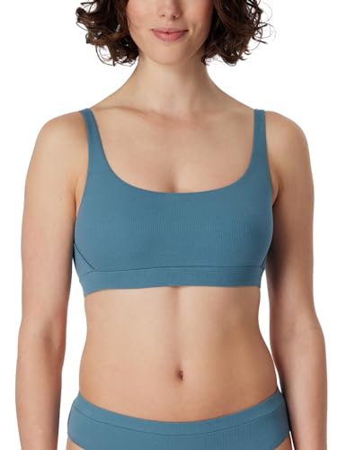Schiesser Damen Bustier Feinripp-Pure Rib Unterwäsche, blaugrau_179880, 36 von Schiesser