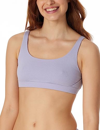 Schiesser Damen Bustier-Pure Rib Trainings-BH, Flieder, normal von Schiesser