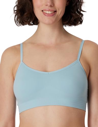 Schiesser Damen Bustier Spaghettiträger mit herausnehmbaren Pads-Casual Seamless Unterwäsche, Bluebird_181102, M von Schiesser