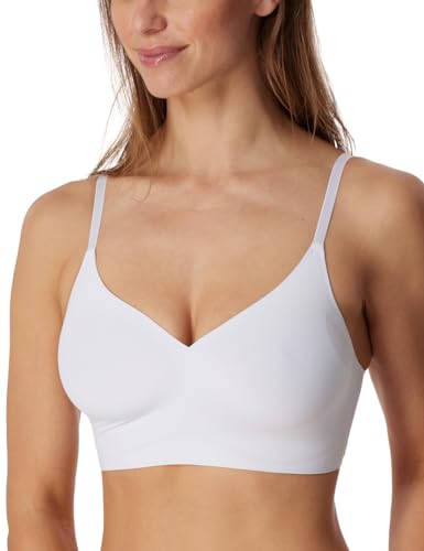 Schiesser Damen Nahtloses Spaghettiträger Mit Herausnehmbaren Pads - Invisible Soft Bustier, Weiss_179821, 36 EU von Schiesser