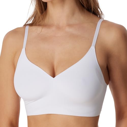 Schiesser Damen Spaghettiträger Mit Herausnehmbaren Pads - Invisible Soft Bustier, Weiss_179821, 44 EU von Schiesser