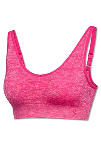 Schiesser Damen Bustier Sport-BH, Rot (Pink-Mel. 520), 38 von Schiesser