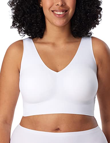 Schiesser Damen Bustier mit Pads Sport-BH, Weiß, 36 von Schiesser