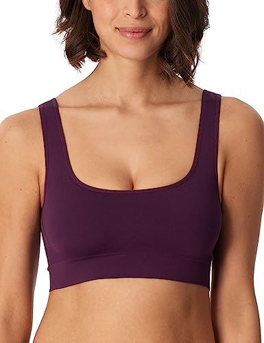 Schiesser Damen Bustier ohne Pads-Seamless Matt Sport-BH, Pflaume, normal von Schiesser