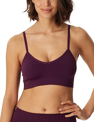 Schiesser Damen Bustier ohne Pads-Seamless Matt Sport-BH, Pflaume, normal von Schiesser