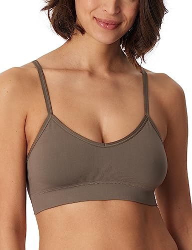 Schiesser Damen Bustier ohne Pads-Seamless Matt Sport-BH, Taupe, normal von Schiesser