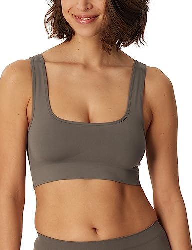 Schiesser Damen Bustier ohne Pads-Seamless Matt Sport-BH, Taupe, normal von Schiesser