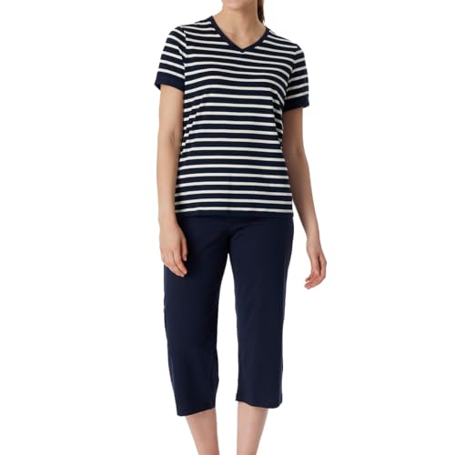 Schiesser Damen Casual Essentials Pyjamaset, Nachtblau_181254, 36 EU Schiesser Damen Casual Essentials Pyjamaset, Nachtblau_181254, 36 EU von Schiesser