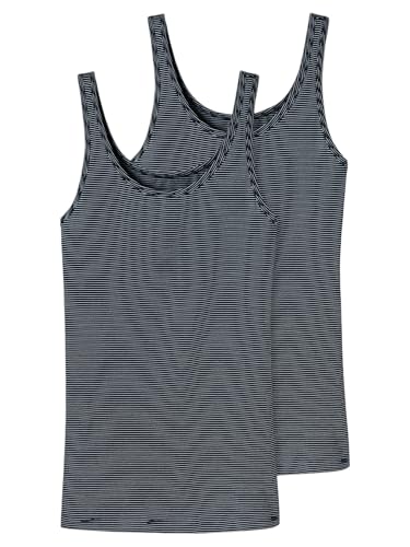 Schiesser Damen 2 Pack Trägertop - Modal Essentials Unterhemd, Nachtblau_162896, 46 EU von Schiesser