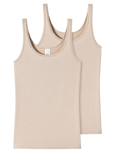 Schiesser Damen 2 Pack Trägertop Unterhemd - Modal Essentials Unterwäsche, Sand_162896, 38 EU von Schiesser