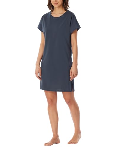 Schiesser Damen Kurzarm-Casual Nightwear Nachthemd, Graphit_182535, 48 von Schiesser
