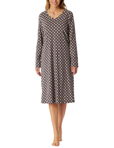 Schiesser Damen Langarm weiche Baumwolle Bigshirt mit Taschen-Nightwear Nachthemd, Graphit_181985, 48 von Schiesser