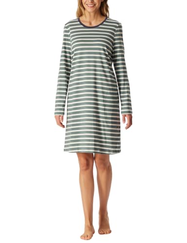 Schiesser Damen Langarm weiche Baumwolle Bigshirt mit Taschen-Nightwear Nachthemd, Mineral_181964, 42 von Schiesser