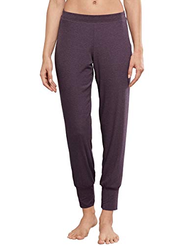 Schiesser Damen Lange Jersey Yogahose Doppelripp - 154127, Größe Damen:44, Farbe:aubergine von Schiesser