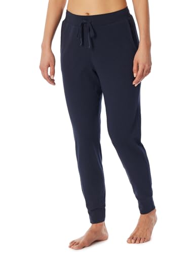 Schiesser Damen Schlafhose lang mit Bündchen-Mix + Relax Pyjamaunterteil, dunkelblau_182271, 36 von Schiesser