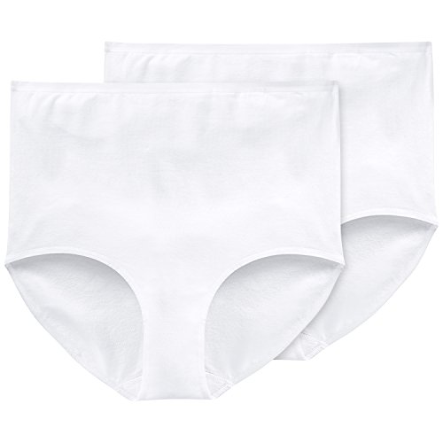 Schiesser Damen Maxi (2er Pack) Slip, Blickdicht, Weiß (Weiss 100), 40 von Schiesser