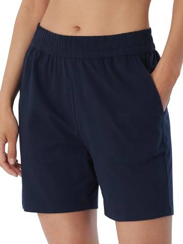 Schiesser Damen Schlafhose Kurz Baumwolle - Mix + Relax Pyjamaunterteil, Dunkelblau_179265, 42 EU von Schiesser