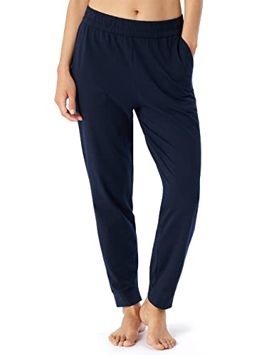 Schiesser Damen Schlafhose Lang Baumwolle - Mix + Relax Pyjamaunterteil, Dunkelblau_179266, 44 EU von Schiesser