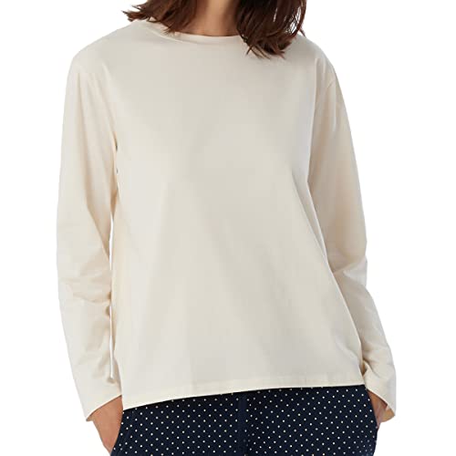 Schiesser Damen Mix + Relax Schlafshirt Langarm Pyjamaoberteil, Creme, 40 von Schiesser