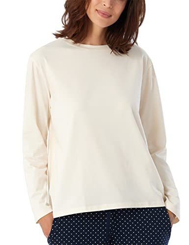 Schiesser Damen Schlafshirt langarm Baumwolle - Mix + Relax, creme_179273, 44 von Schiesser