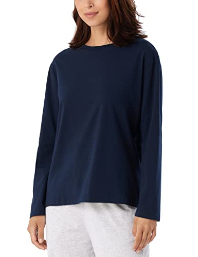 Schiesser Damen Schlafshirt langarm Baumwolle - Mix + Relax, dunkelblau_179273, 48 von Schiesser