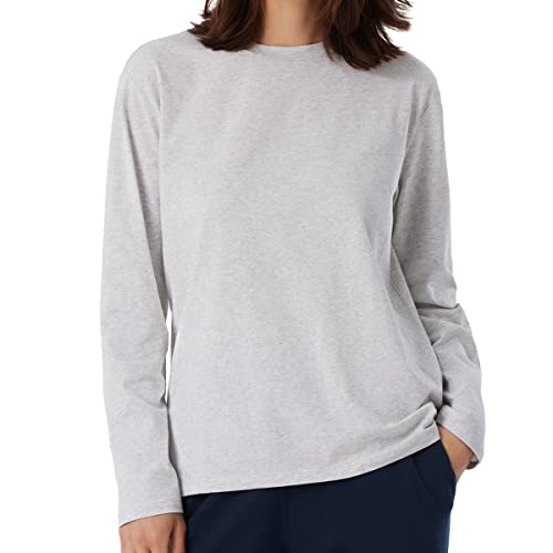 Schiesser Damen Mix + Relax Schlafshirt Langarm Pyjamaoberteil, Grau-meliert, 34 von Schiesser