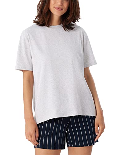 Schiesser Damen Schlafshirt Kurzarm Baumwolle - Mix + Relax Pyjamaoberteil, Grau-mel._17967, 36 EU von Schiesser