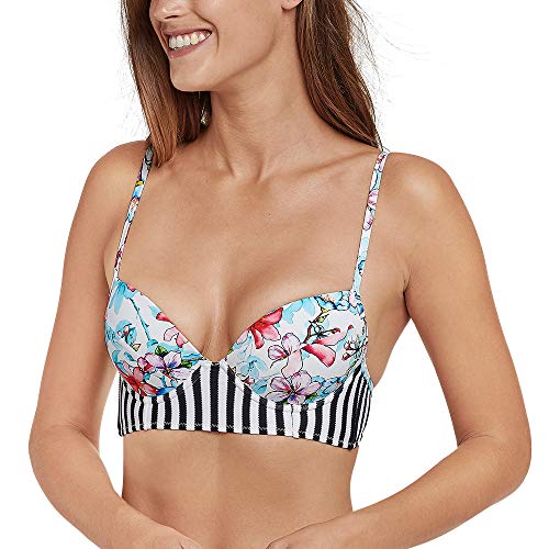 Schiesser Damen Mix & Match Bügel-Bikini Top Bikinioberteil, Mehrfarbig (Multicolor 1 904), 42 (Herstellergröße: 042A) von Schiesser