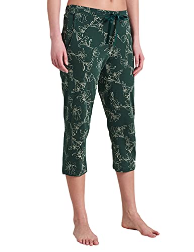 Schiesser Damen Mix & Relax Jerseyhose 3/4 Lang Schlafanzughose, Dunkelgrün, 34 von Schiesser